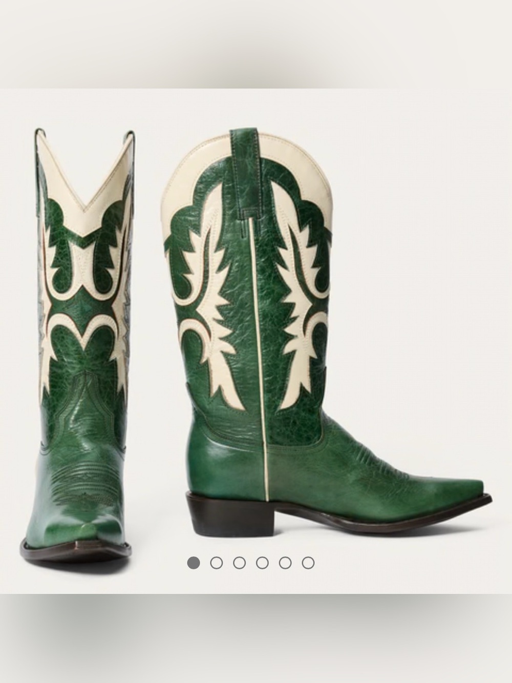 Stetson Green and Cream Women’s Cheyenne Cowboy Western Boots